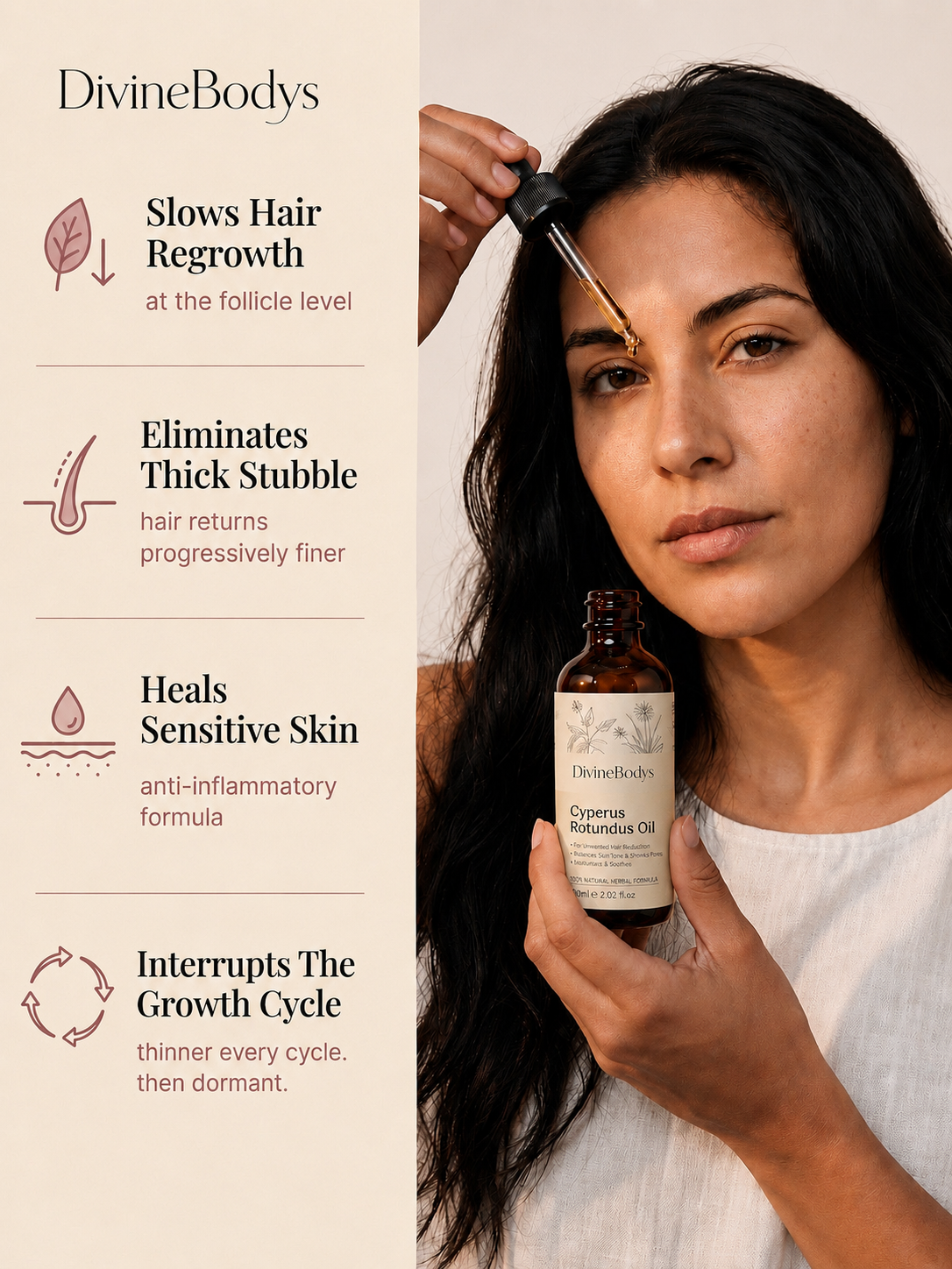 Cyperus Rotundus Body Oil with Almond Oil & Aloe Vera